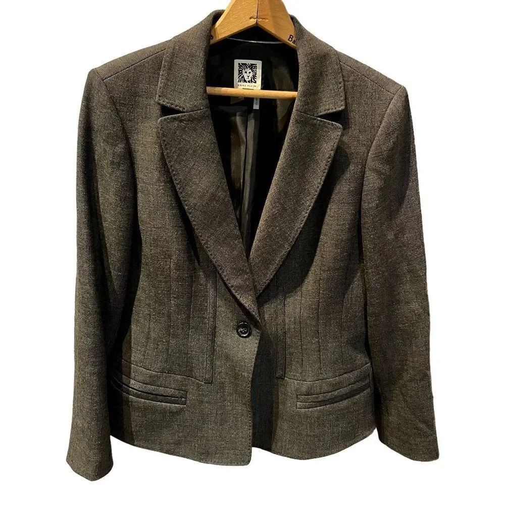 Anne Klein Women's Suit Jacket Dark Gray Size 12P